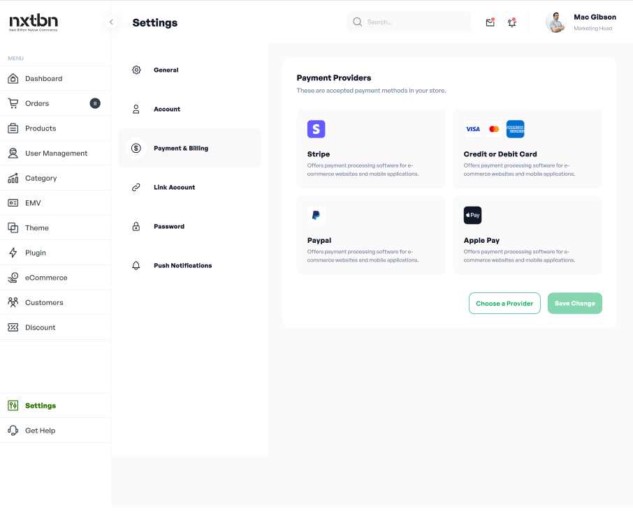 Payment Settings